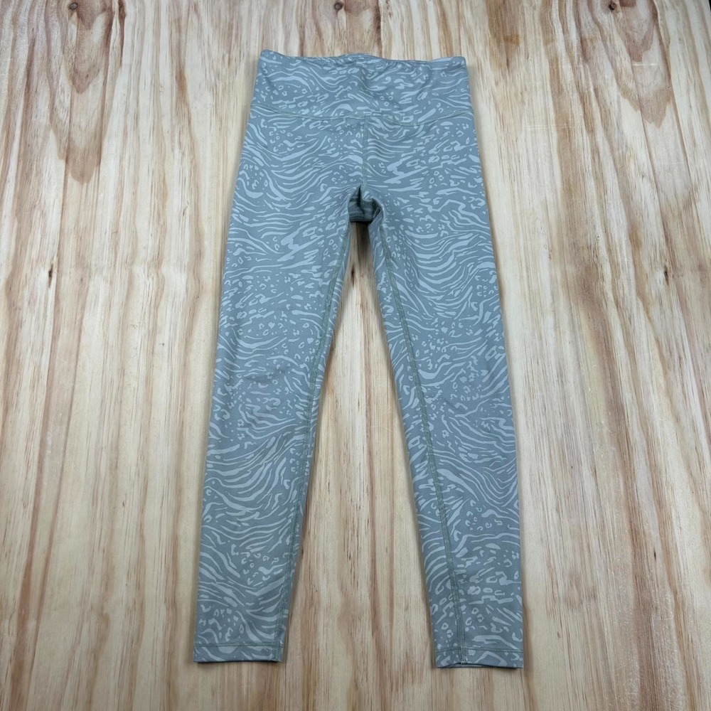 Athleta Girls Chit Chat XL Leggings Gray High Waist Print‎ Gym Fitness